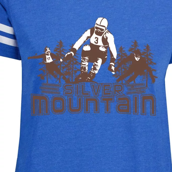 Silver Mountain Skiing Ski Gift Enza Ladies Jersey Football T-Shirt