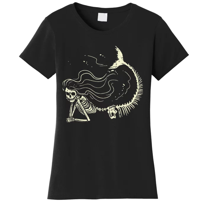 Spooky Mermaid Skeleton Costume Women's T-Shirt