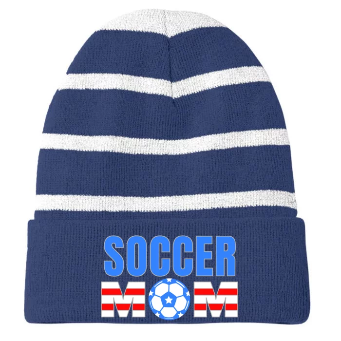 Soccer Mom Striped Beanie with Solid Band