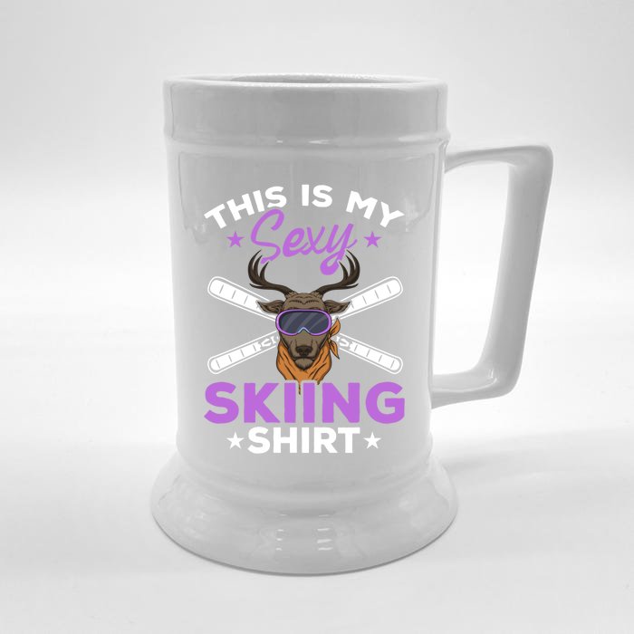 Skiing Mountain Skier Party Skiing This Is My Sexy Skiing Gift Front & Back Beer Stein