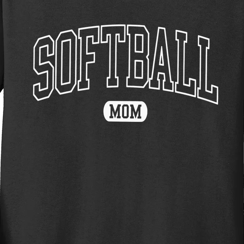 Softball Mama Kids Long Sleeve Shirt