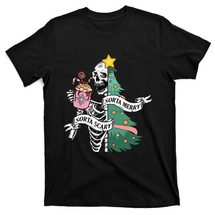 Sorta Merry Sorta Scary Christmas Christmas Skeleton T-Shirt