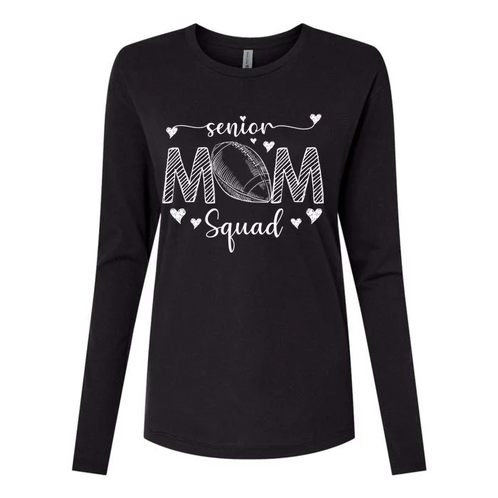 Senior Mom Squad Gift Football Lover Funny Gift For Family Gift Womens Cotton Relaxed Long Sleeve T-Shirt