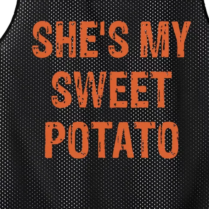 SheS My Sweet Potato I Yam Funny Set Couples Thanksgiving Mesh Reversible Basketball Jersey Tank