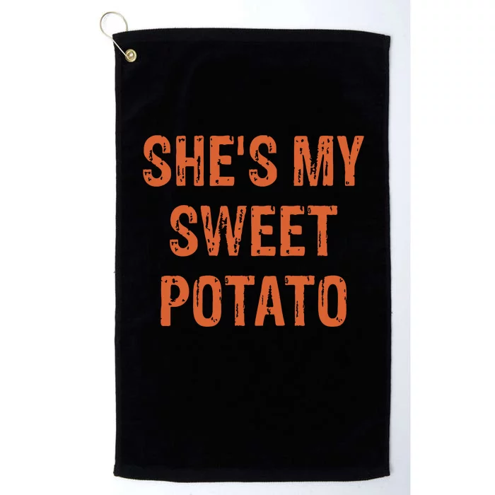 SheS My Sweet Potato I Yam Funny Set Couples Thanksgiving Platinum Collection Golf Towel