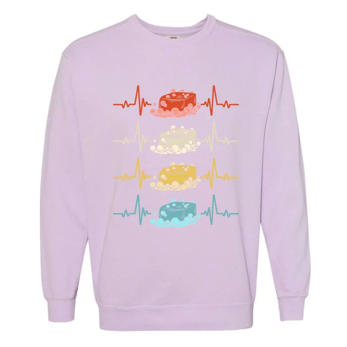 Soap Making Soap Maker Heartbeat Gift Garment-Dyed Sweatshirt