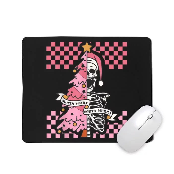 Sorta Merry Sorta Scary Spooky Christmas Goth Skull Xmas Mousepad