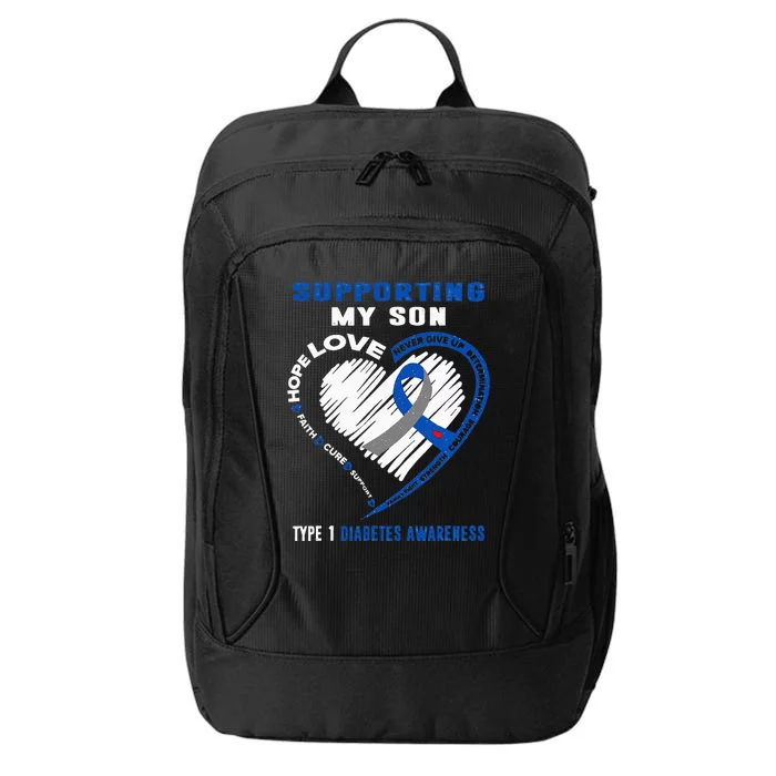 Supporting My Son Type 1 Diabetes Awareness City Backpack