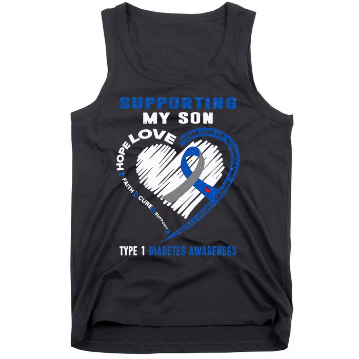 Supporting My Son Type 1 Diabetes Awareness Tank Top