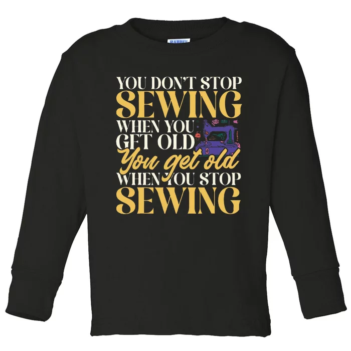 Sewing Machine Seamstress Quilting Sewing Toddler Long Sleeve Shirt