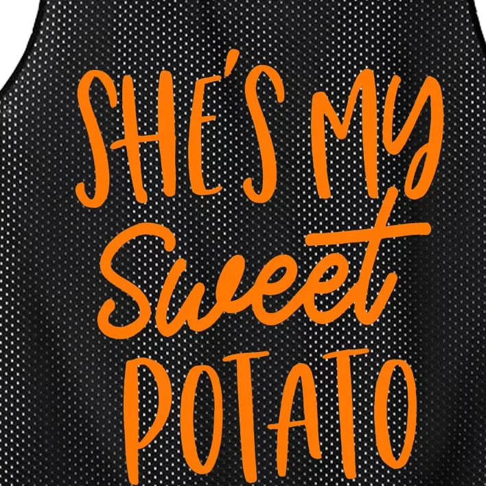 She's My Sweet Potato I Yam Set Couples Thanksgiving Funny Mesh Reversible Basketball Jersey Tank