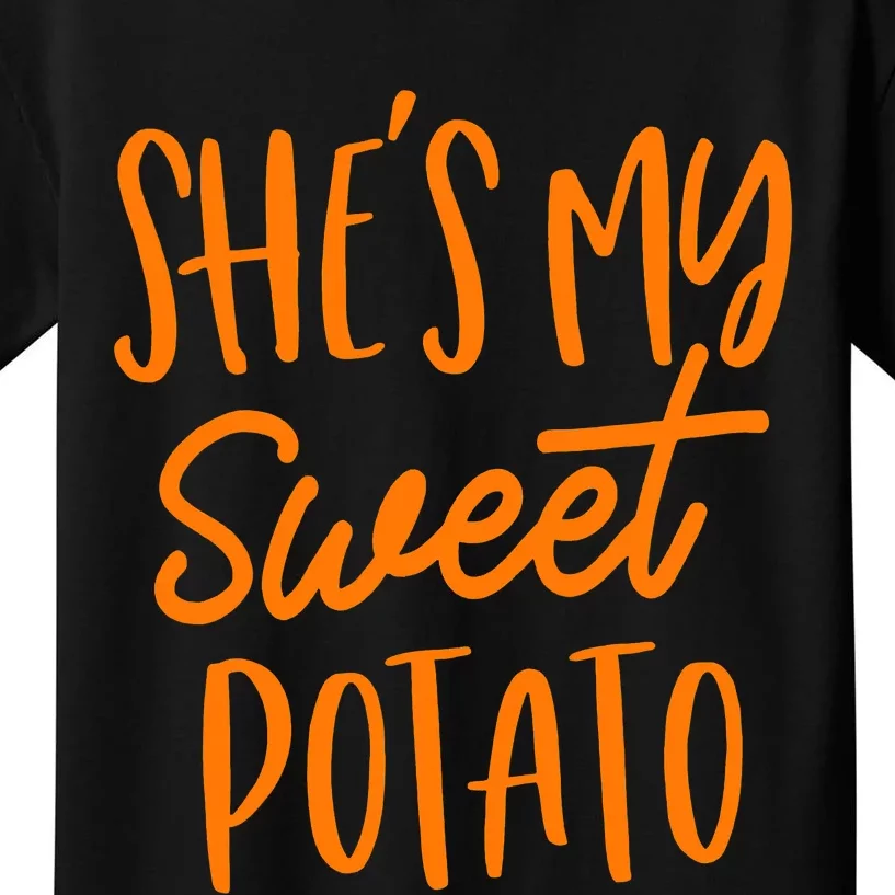 She's My Sweet Potato I Yam Set Couples Thanksgiving Funny Kids T-Shirt