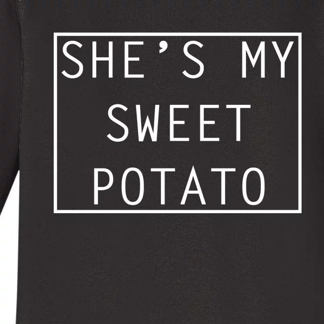 SheS My Sweet Potato I Yam Thanksgiving Graphic Baby Long Sleeve Bodysuit