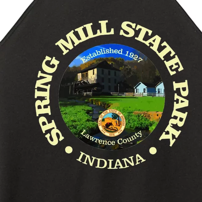 Spring Mill State Park Indiana Funny Hiking State Parks Women’s Perfect Tri Rocker Tank