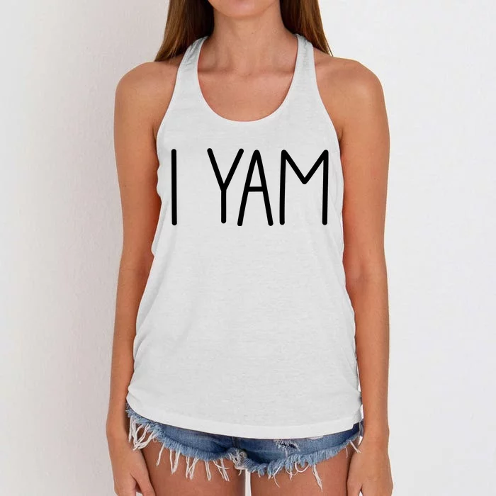 SheS My Sweet Potato I Yam Set Couples Thanksgiving Women's Knotted Racerback Tank