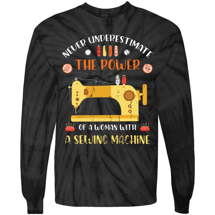 Sewing Machine Seamstress Sewer Women Girl Quilting Sewing Tie-Dye Long Sleeve Shirt