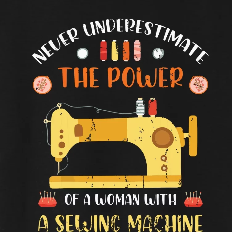 Sewing Machine Seamstress Sewer Women Girl Quilting Sewing Women's Crop Top Tee