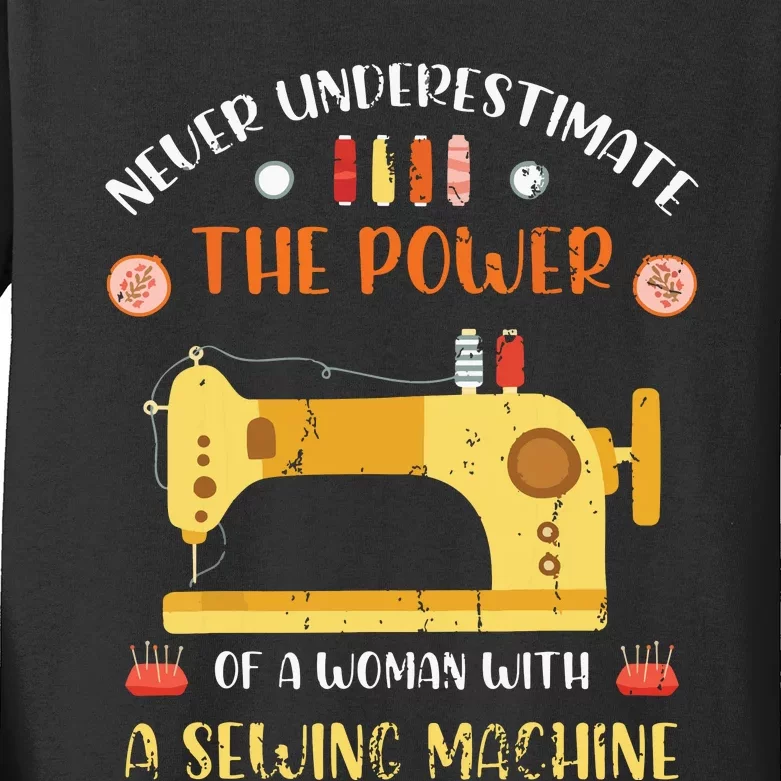 Sewing Machine Seamstress Sewer Women Girl Quilting Sewing Kids Long Sleeve Shirt