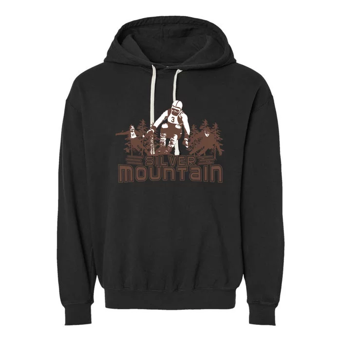 Silver Mountain Skiing Ski Gift Garment-Dyed Fleece Hoodie