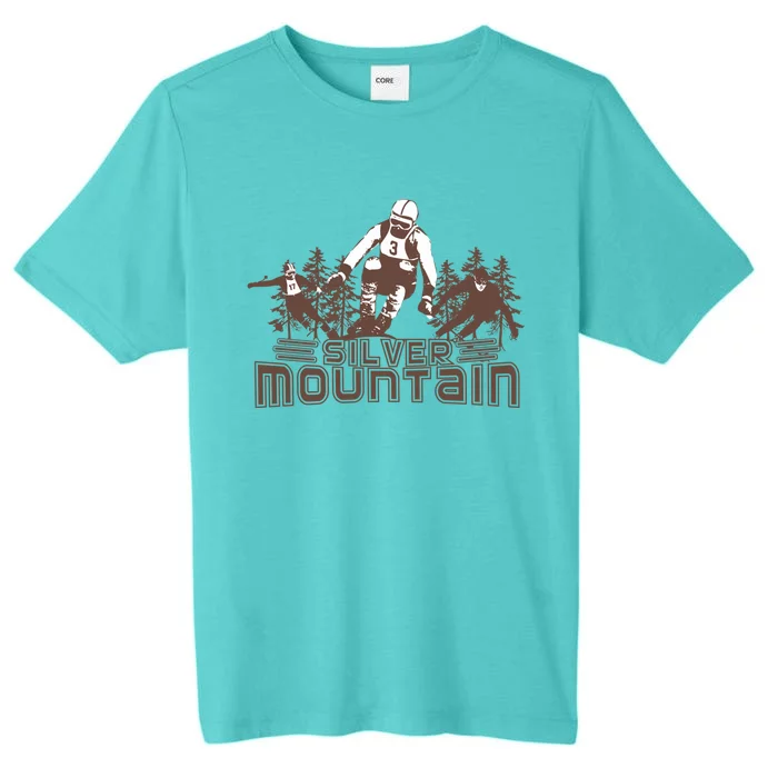 Silver Mountain Skiing Ski Gift ChromaSoft Performance T-Shirt