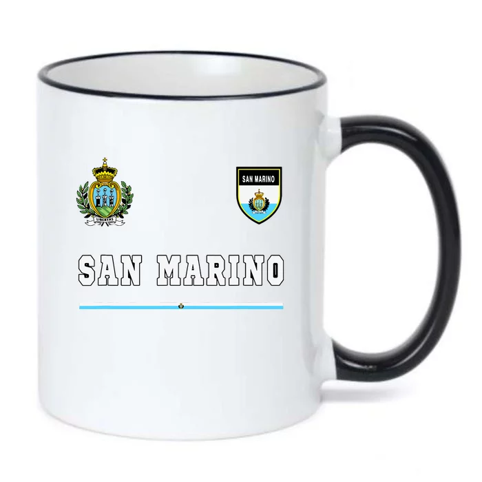 San Marino Sportsoccer Jersey Flag Football Black Color Changing Mug