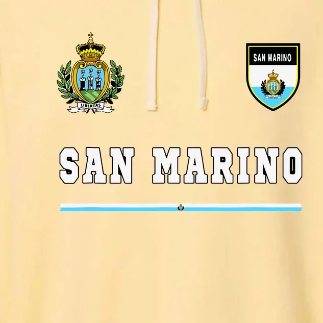 San Marino Sportsoccer Jersey Flag Football Garment-Dyed Fleece Hoodie