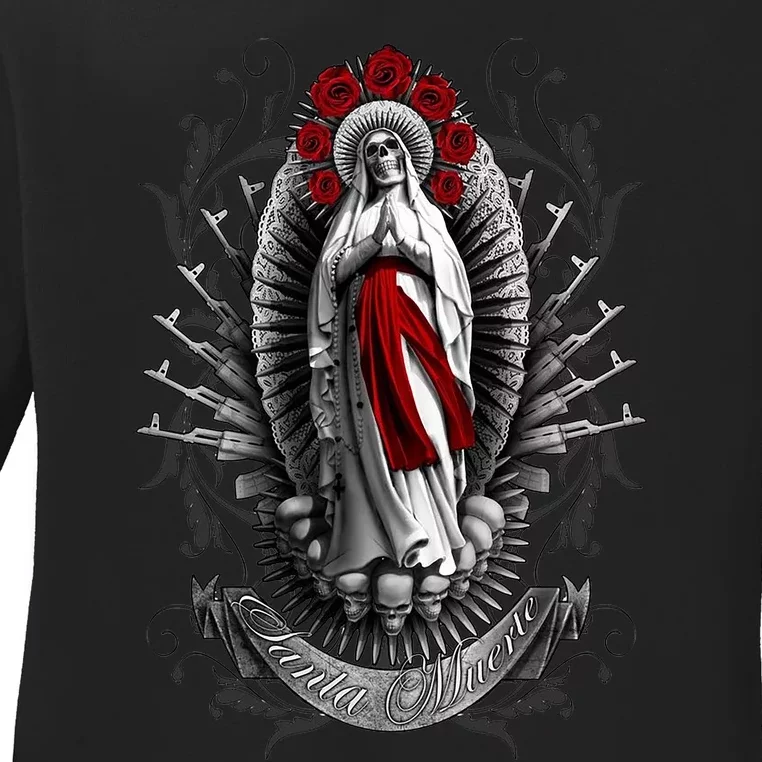 Santa Muerte Ladies Long Sleeve Shirt