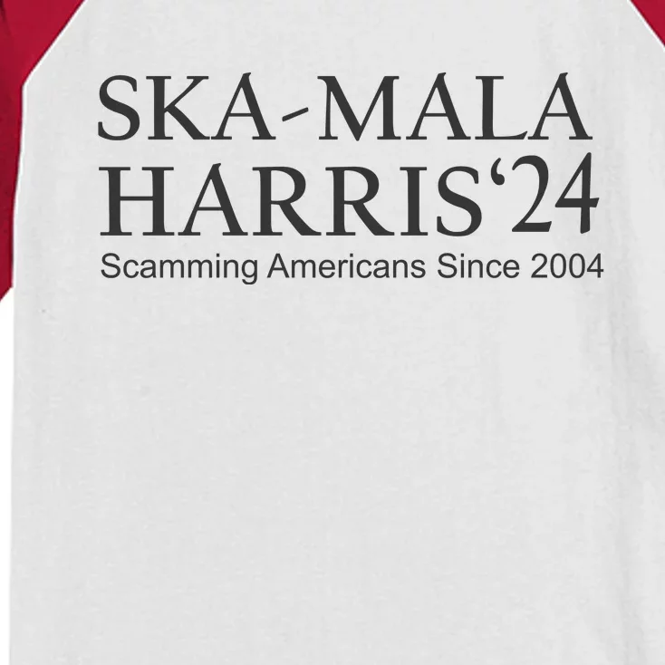 Ska Mala Skamala Kamala Harris 2024 Scamming Americans Since Kids Colorblock Raglan Jersey