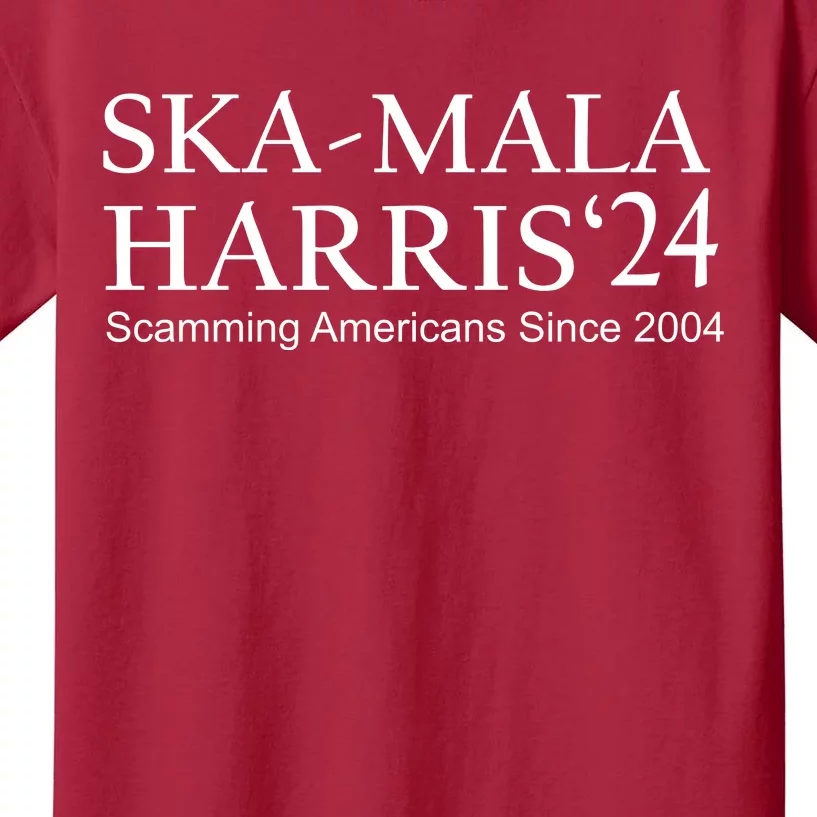 Ska Mala Skamala Kamala Harris 2024 Scamming Americans Since Kids T-Shirt