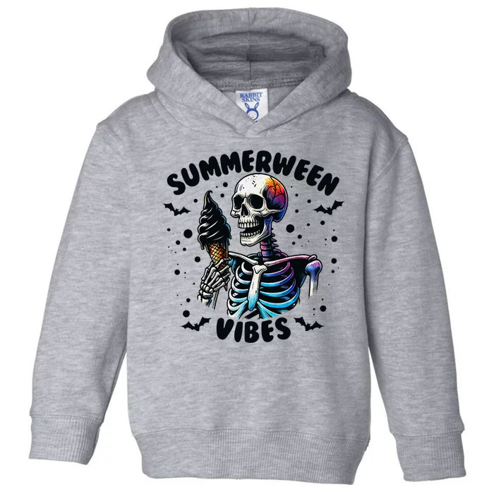 Summerween Magic Skeleton Enjoying Ice Cream Delight Toddler Hoodie