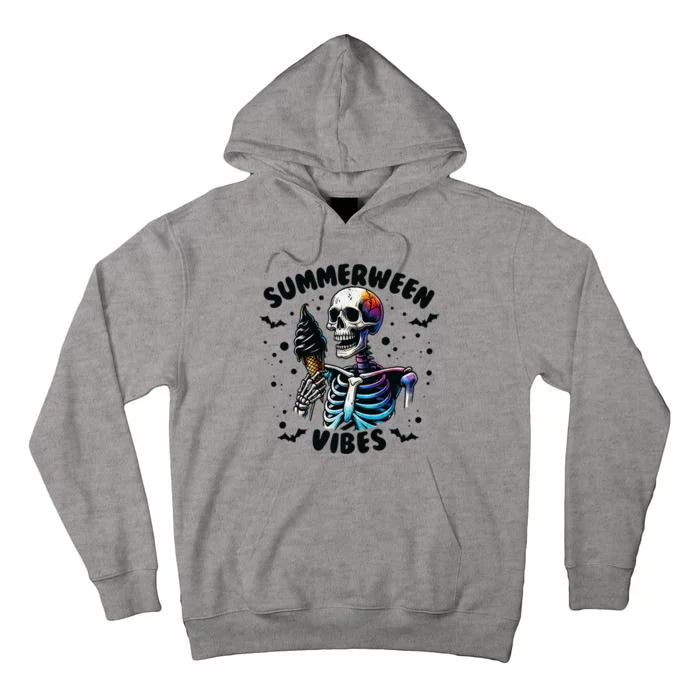 Summerween Magic Skeleton Enjoying Ice Cream Delight Tall Hoodie