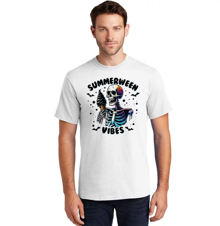 Summerween Magic Skeleton Enjoying Ice Cream Delight Tall T-Shirt