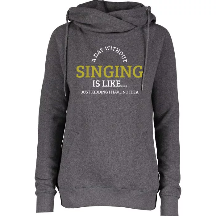 Singing Music Singer Womens Funnel Neck Pullover Hood