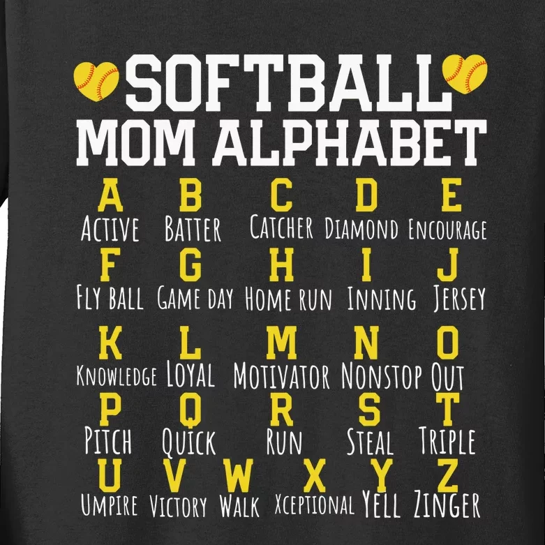 Softball Mom Kids Long Sleeve Shirt