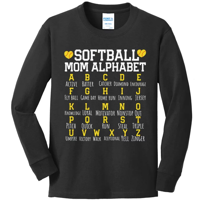 Softball Mom Kids Long Sleeve Shirt