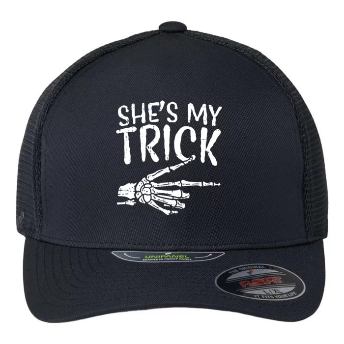 Shes My Trick Matching Couple Halloween Costume Boyfriend Flexfit Unipanel Trucker Cap