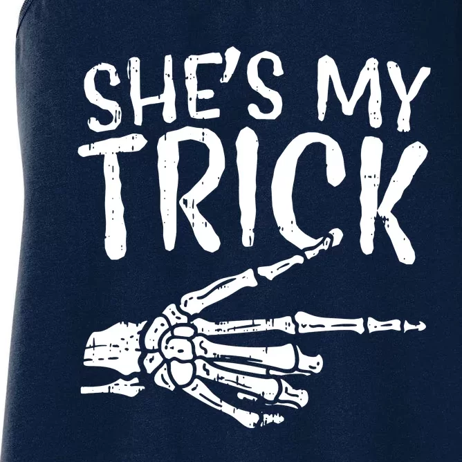 Shes My Trick Matching Couple Halloween Costume Boyfriend Women's Racerback Tank