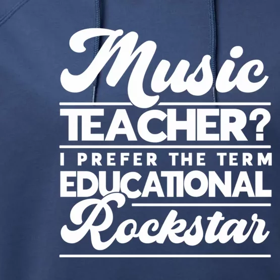 Sarcastic Music Teacher Educational Rockstar Funny Gift Performance Fleece Hoodie