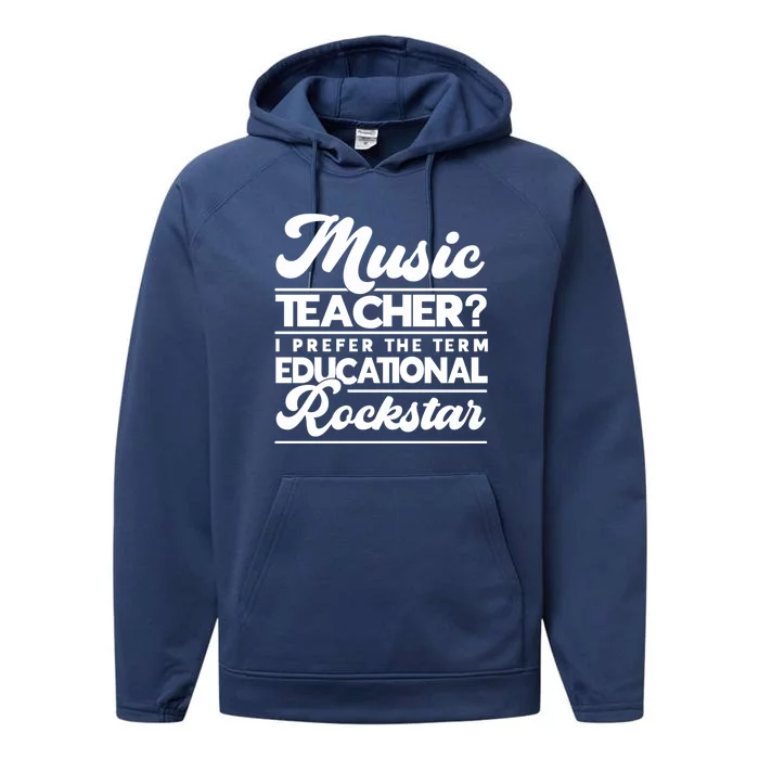 Sarcastic Music Teacher Educational Rockstar Funny Gift Performance Fleece Hoodie