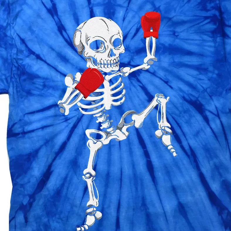 Skeleton Muay Thai Halloween Kickboxing MMA Tie-Dye T-Shirt