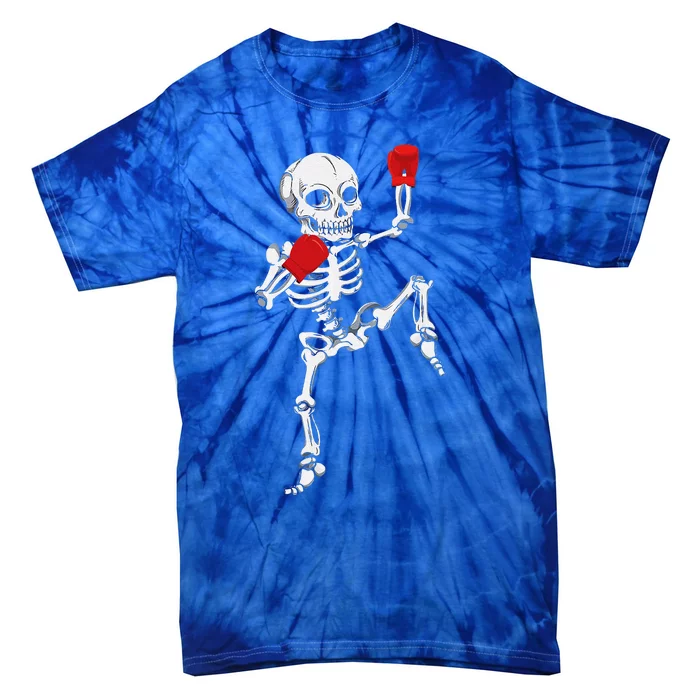 Skeleton Muay Thai Halloween Kickboxing MMA Tie-Dye T-Shirt