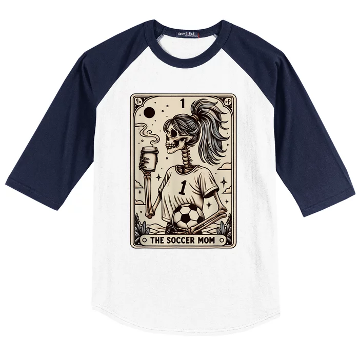 Soccer Mom Tarot Card Vintage Halloween Soccer Mama Baseball Sleeve Shirt