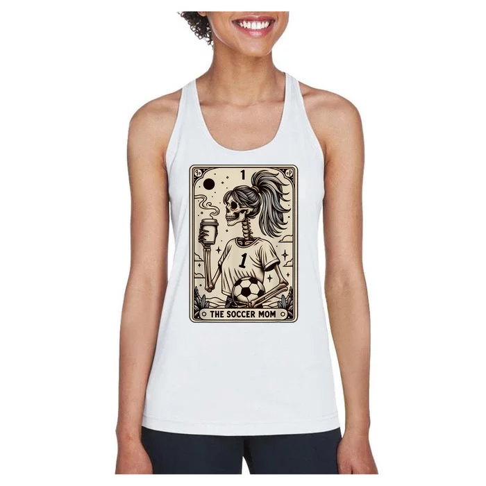 Soccer Mom Tarot Card Vintage Halloween Soccer Mama Women's Racerback Tank