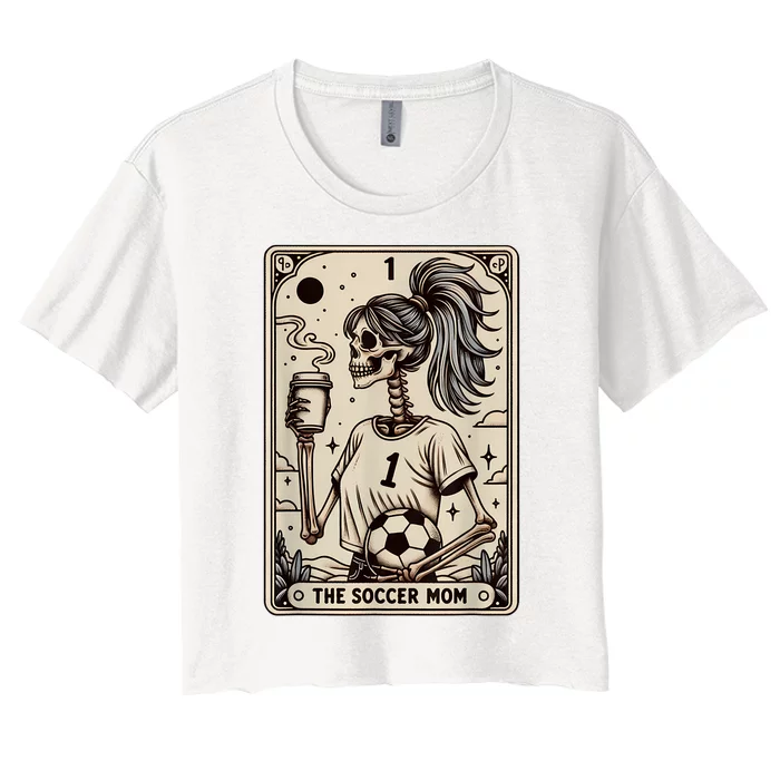 Soccer Mom Tarot Card Vintage Halloween Soccer Mama Women's Crop Top Tee