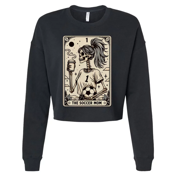 Soccer Mom Tarot Card Vintage Halloween Soccer Mama Cropped Pullover Crew