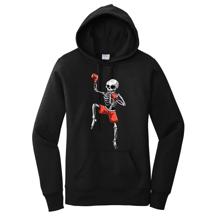 Skeleton Muay Thai Halloween Kickboxing MMA Fighter Costume Women's Pullover Hoodie