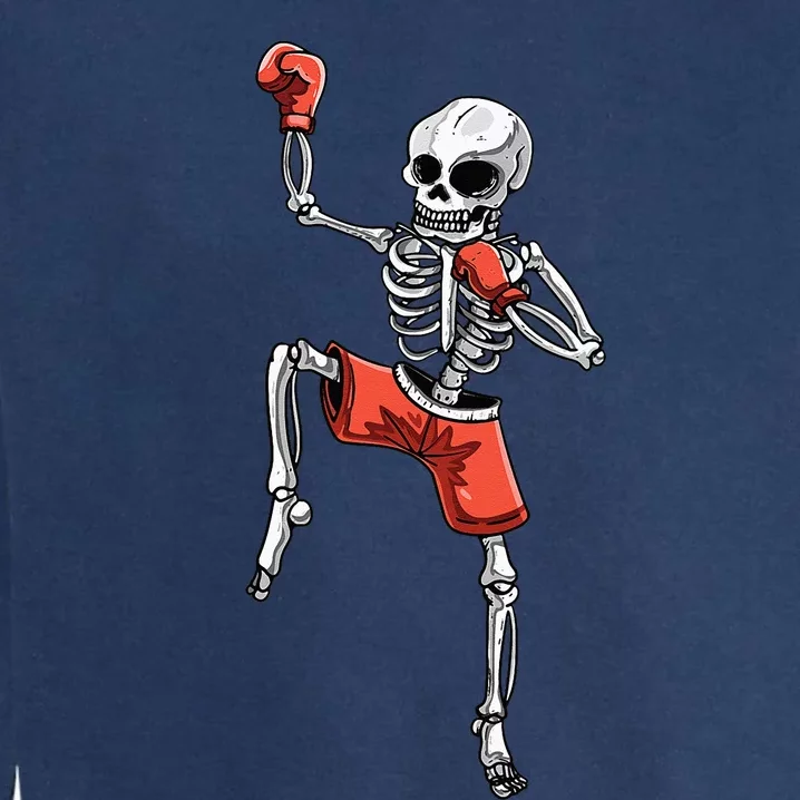 Skeleton Muay Thai Halloween Kickboxing MMA Fighter Costume Garment-Dyed Sweatshirt