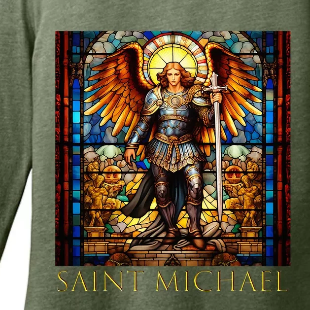 Saint Michael The Archangel Womens CVC Long Sleeve Shirt