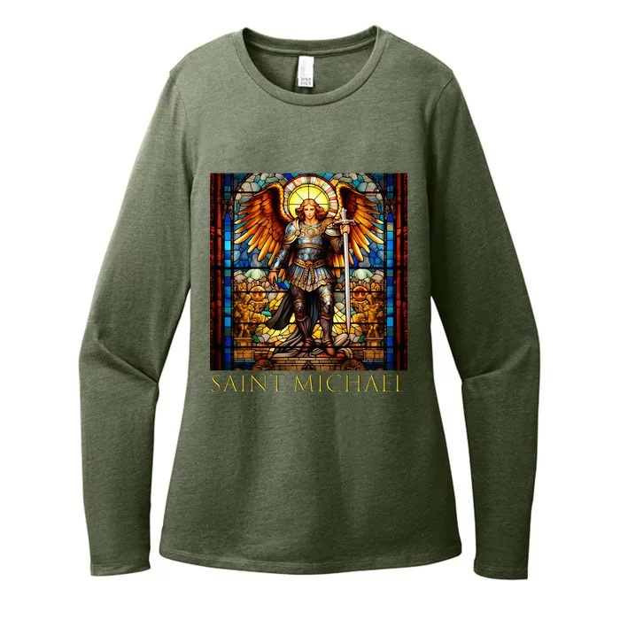 Saint Michael The Archangel Womens CVC Long Sleeve Shirt