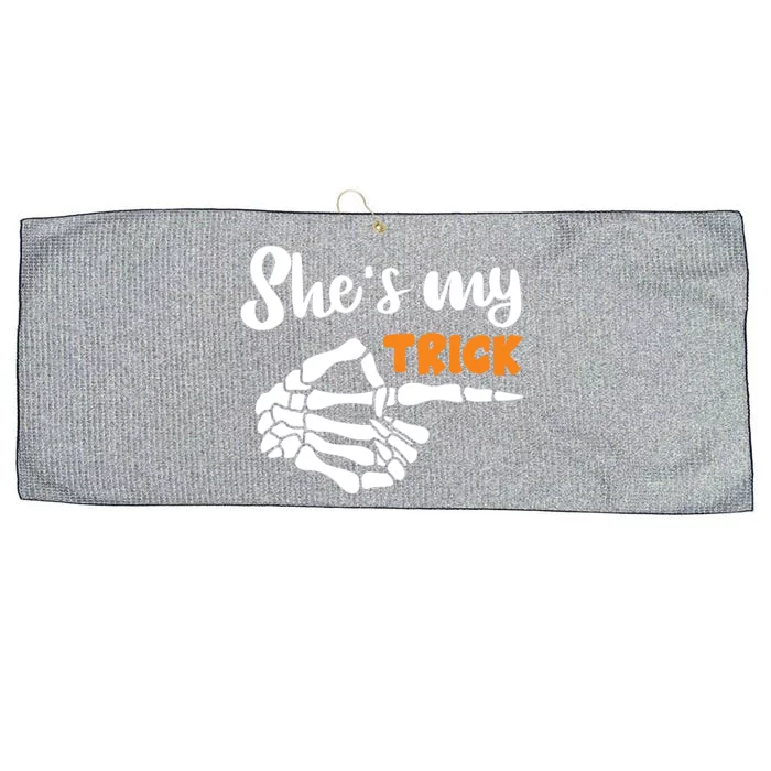 Shes My Trick Halloween Night Costume Skeleton Point Gift Large Microfiber Waffle Golf Towel